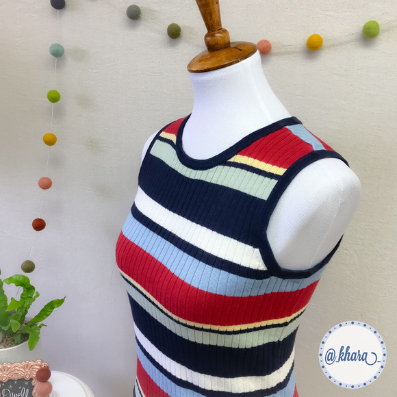 Cherokee Multi-Color Striped Sleeveless Sweater - Picture 3 of 7